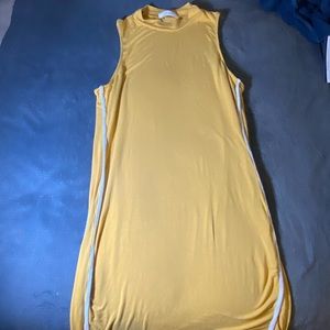 Mustard yellow with 2 strips on side dress Size M